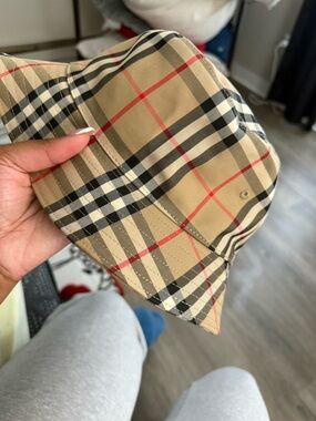 Burberry Classic Check Bucket Hat in Tan, Black & Red